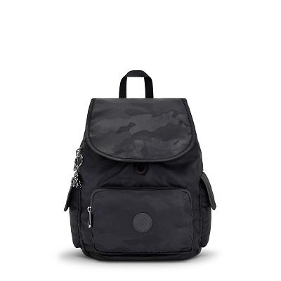 Kipling City Pack Small Travel Backpacks Black Camo | IE_Ki1473A