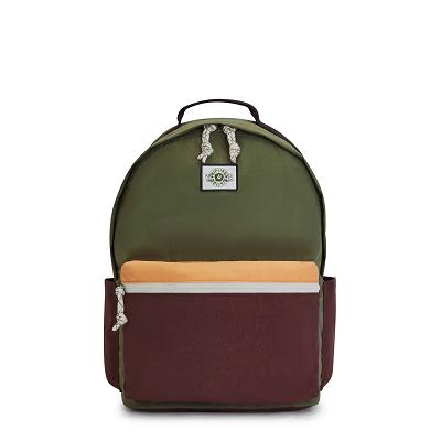 Kipling Damien Large Travel Backpacks Olive Burgundy | IE_Ki1501E