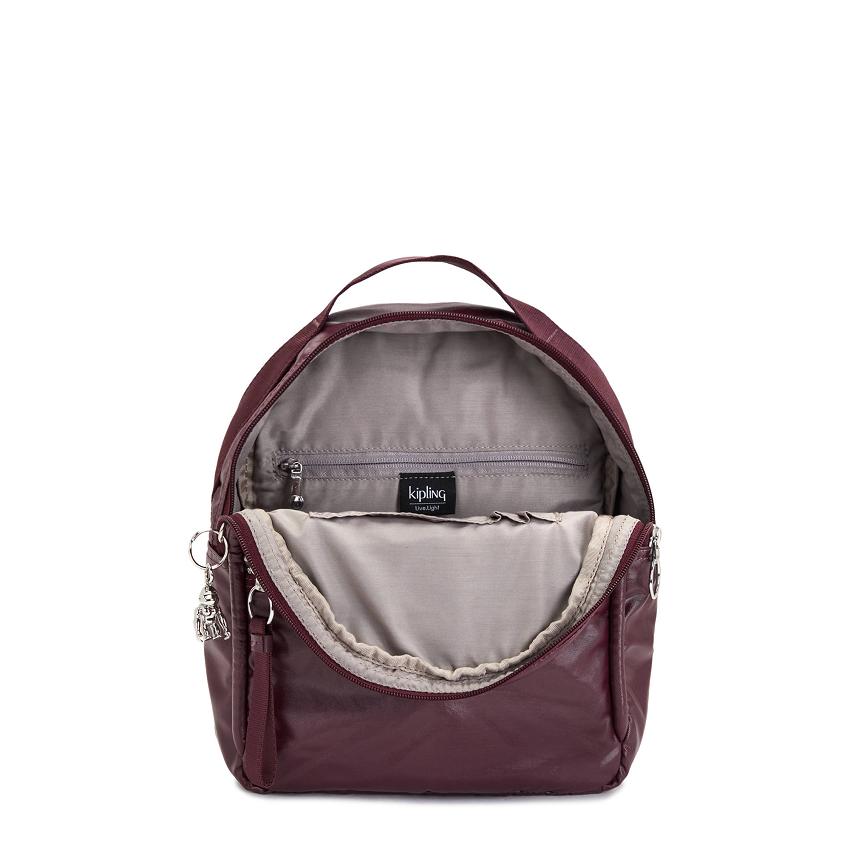 Kipling Kae Travel Backpacks Burgundy Metal | IE_Ki1521Q