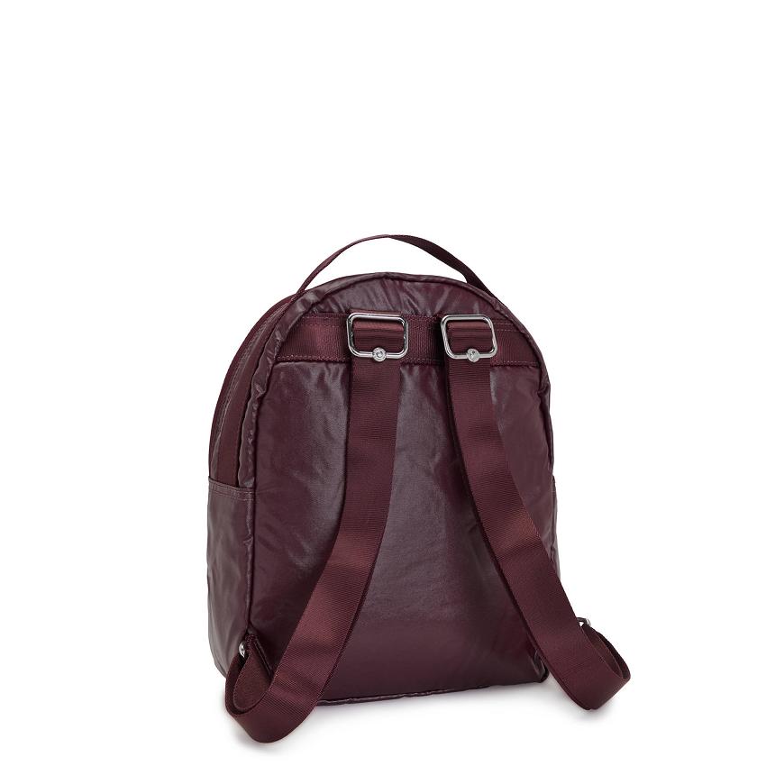 Kipling Kae Travel Backpacks Burgundy Metal | IE_Ki1521Q