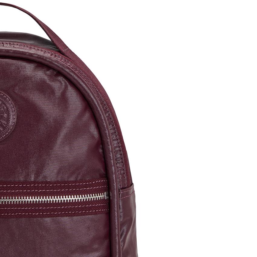 Kipling Kae Travel Backpacks Burgundy Metal | IE_Ki1521Q