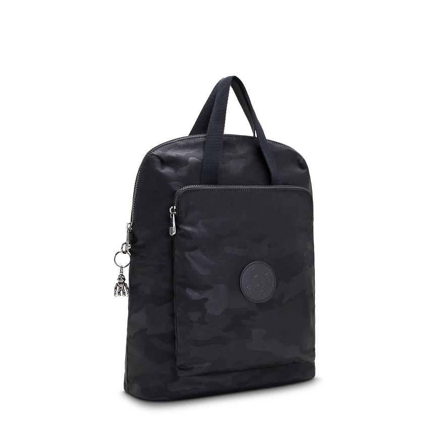 Kipling Kazuki Travel Backpacks Black Camo | IE_Ki1524G