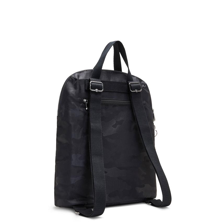 Kipling Kazuki Travel Backpacks Black Camo | IE_Ki1524G