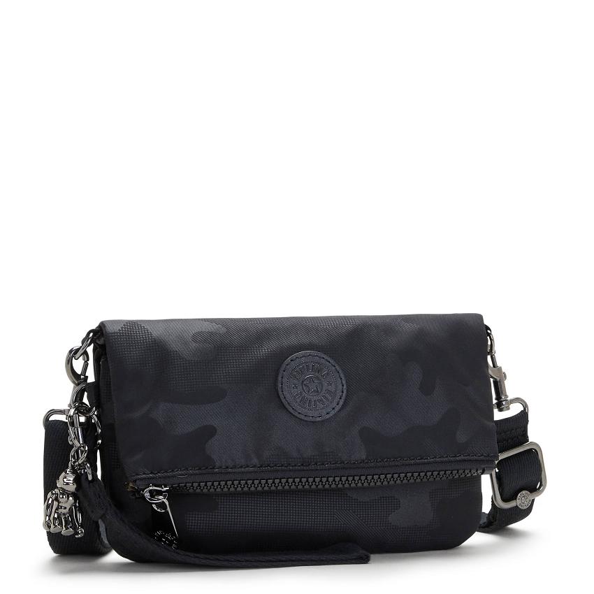 Kipling Lynne Crossbody Bags Black Camo | IE_Ki1721S