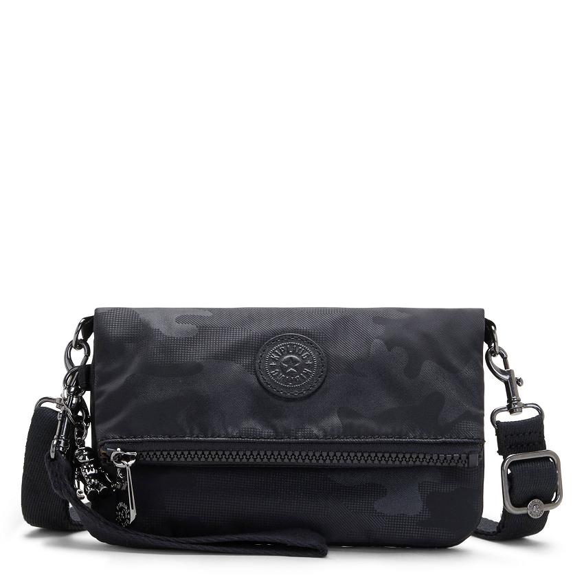 Kipling Lynne Crossbody Bags Black Camo | IE_Ki1721S