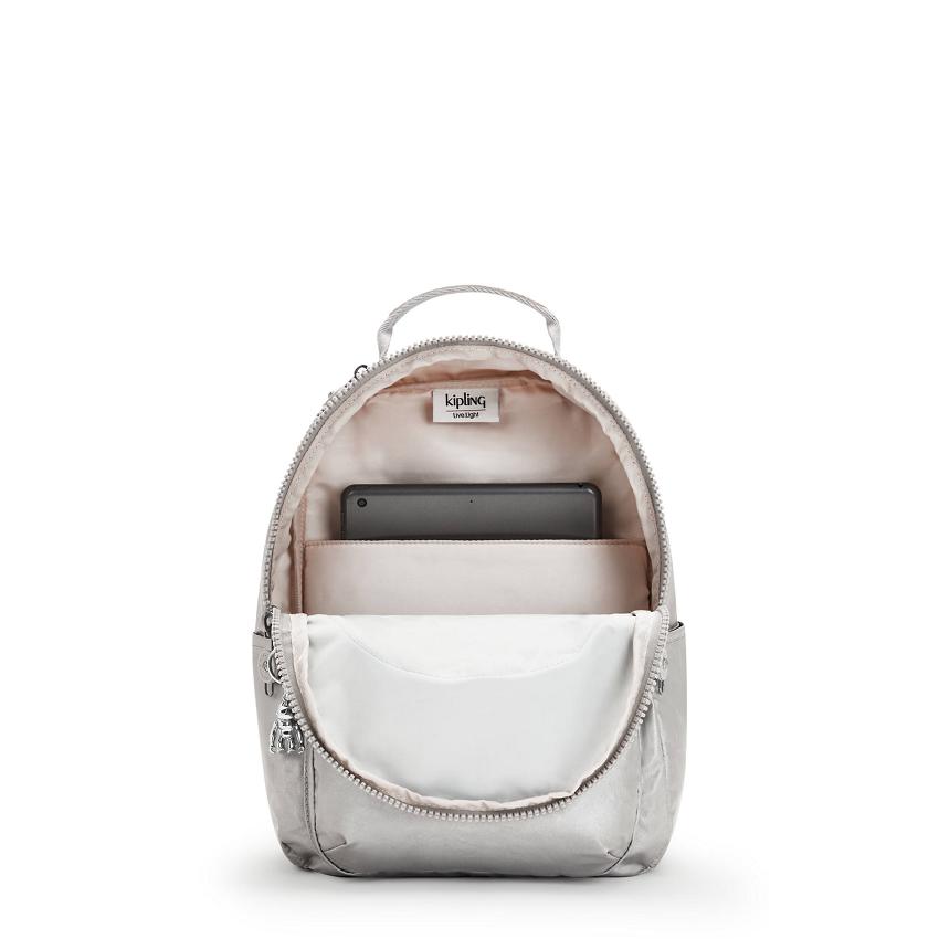 Kipling Seoul Small Travel Backpacks Silver | IE_Ki1535W